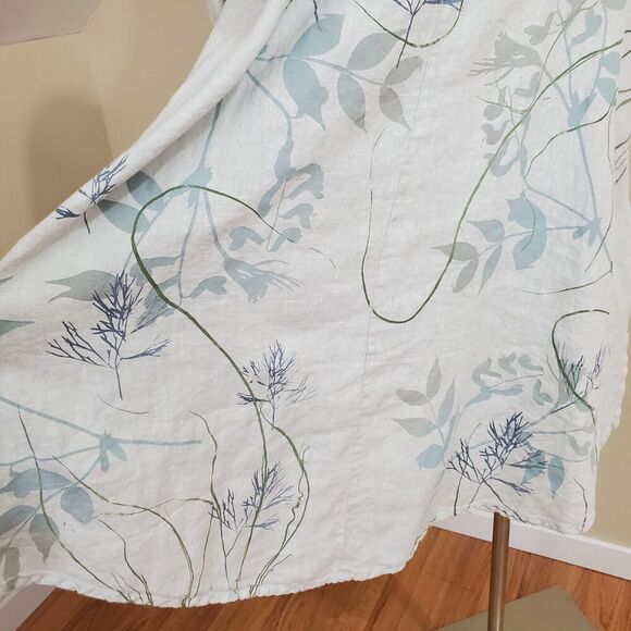 Blue Fish Size 1 Linen tie Front Tunic 5306 Contrast Cardi Dew-P Hand Printed - Picture 10 of 16